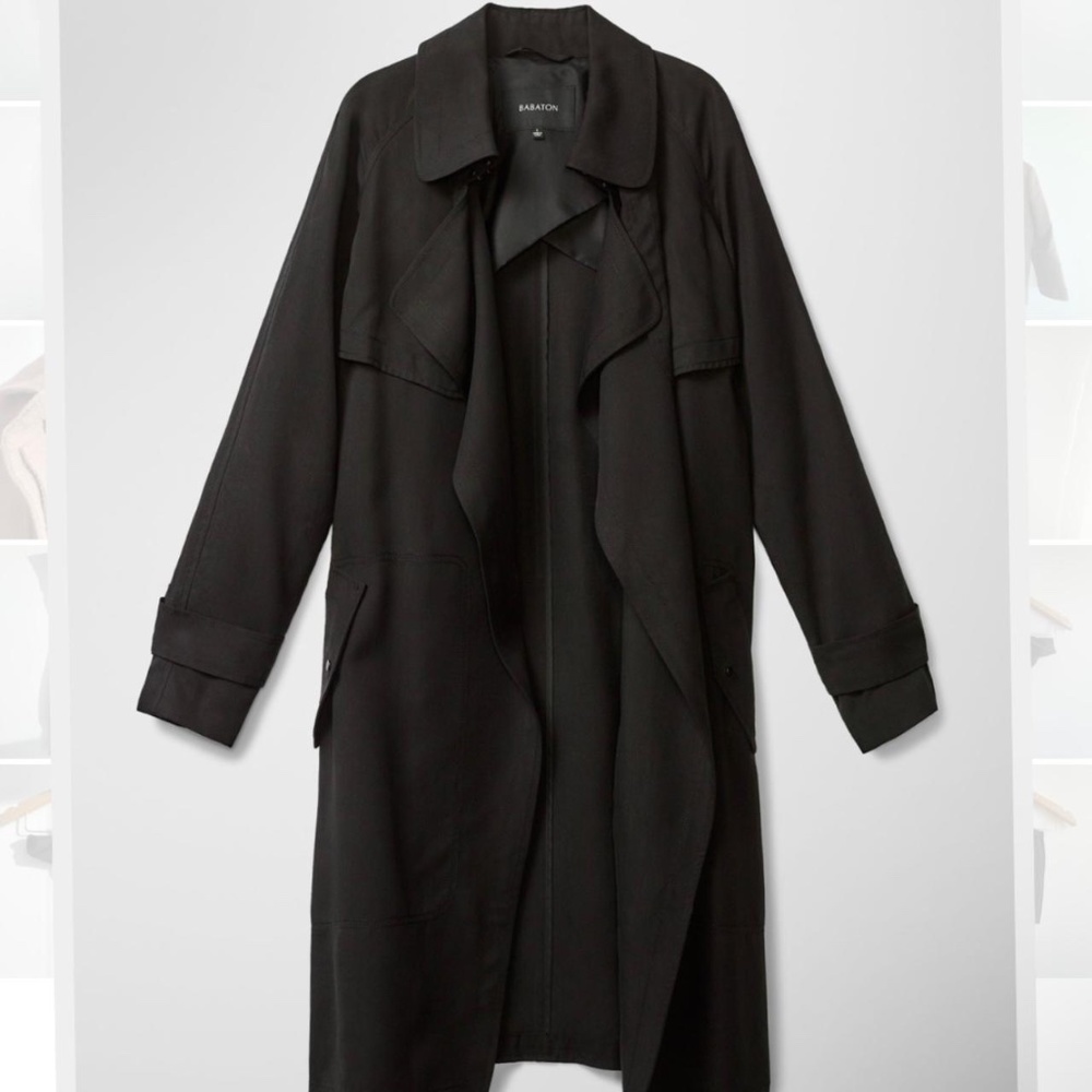 Aritzia Babaton Black Lawson Trench Coat